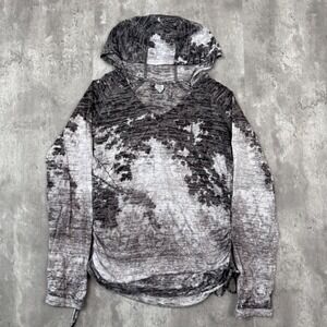 Kuhl Burnout Destini Hoodie Womens Small Gray Sweatshirt‎ Long Sleeve Abstract